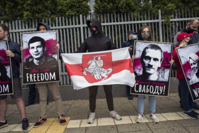 Fot. Protest ws. białoruskich więźniów politycznych